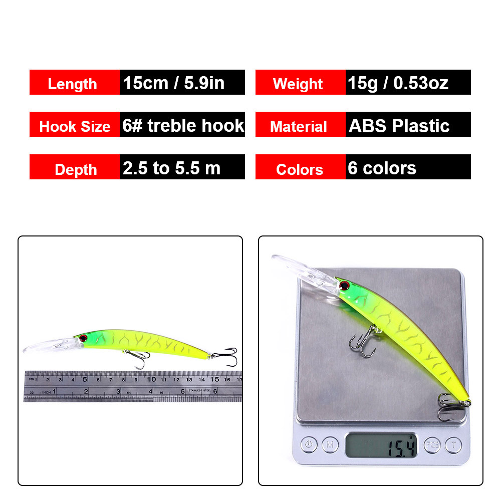 1PCS 15cm 15g  Deep Diving Jer - Fishing Lure Swimbait review and price